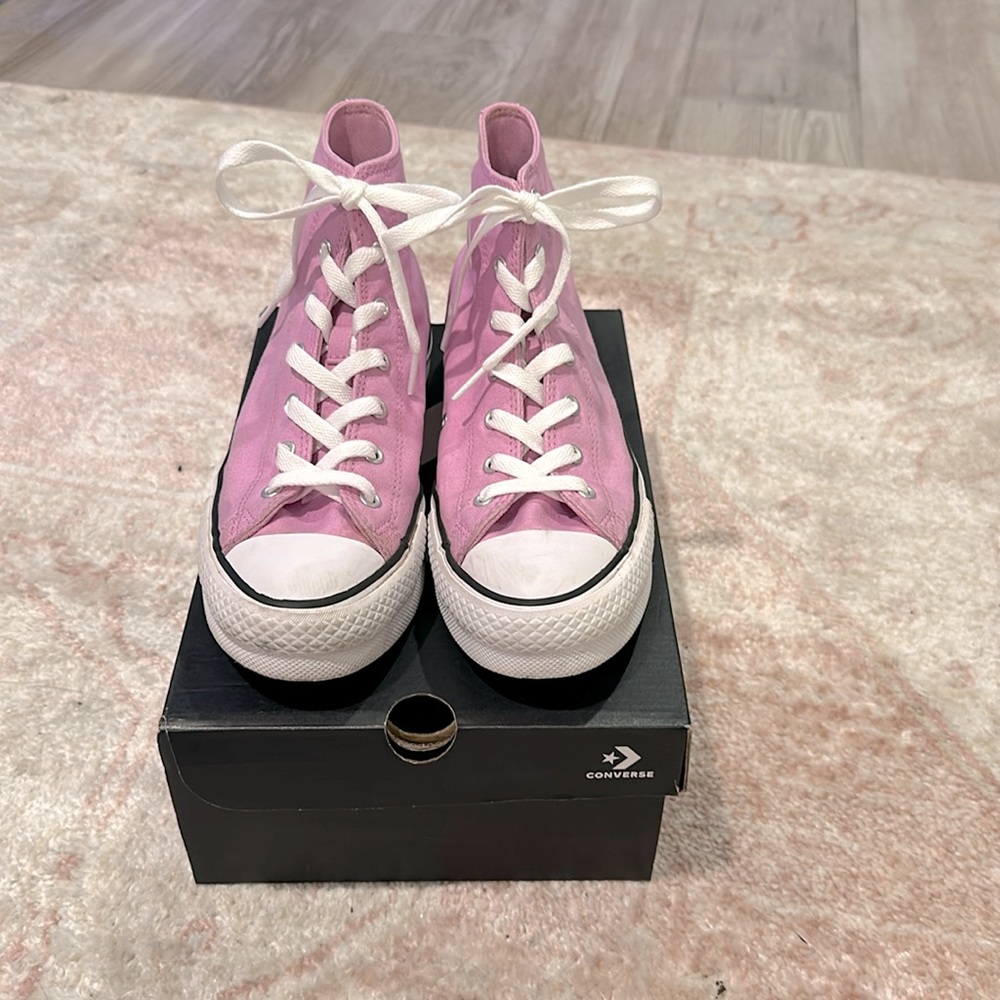 Pink Platform Converse